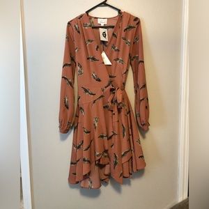 Lost & Wander terracotta wrap dress
